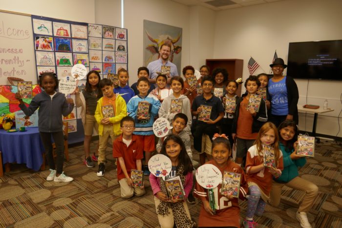 group shot with children and author