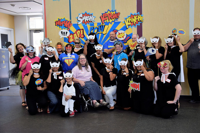 image of teachers in costumes