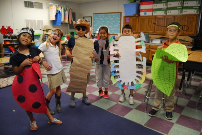students dressed like bugs