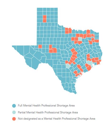 graphic of Texas mental health providers