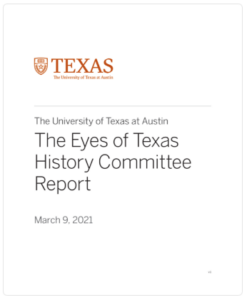 The Eyes of Texas History Committee Report cover