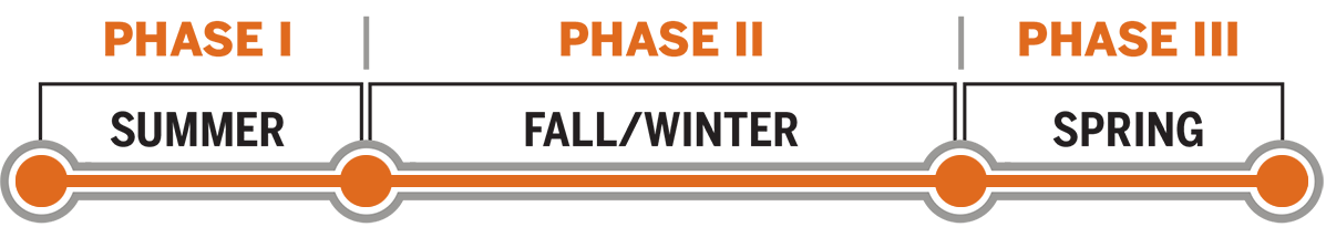 Phases graphic: Summer, Fall/Winter, Spring