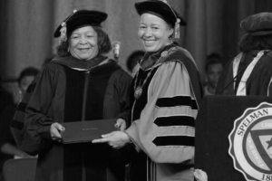 Judge Murphy receiving her degree (cropped)