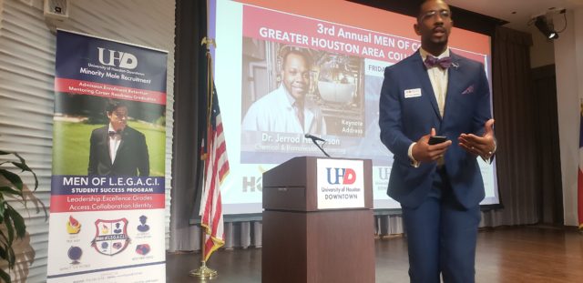 “Dr. Jerry Wallace welcomes over 600 attendees to 3rd Annual Greater Houston College Symposium.”