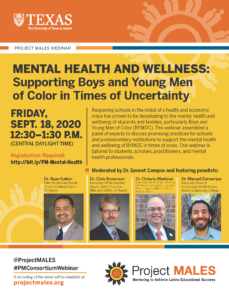 Flyer of Webinar Mental Health and Wellness on Sept 18 at 12:30pm