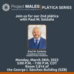 Invitation to platica with Paul Saldaña