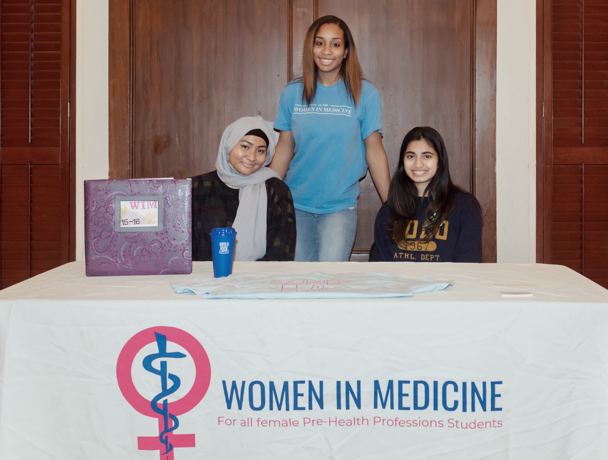 Students representing the Women in Medicine organization 