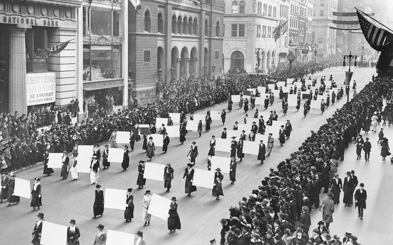 Suffragists Parade Down Fifth Avenue-1917. The New York Times. 1917. 