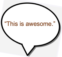 comment bubble contains “This is awesome.”